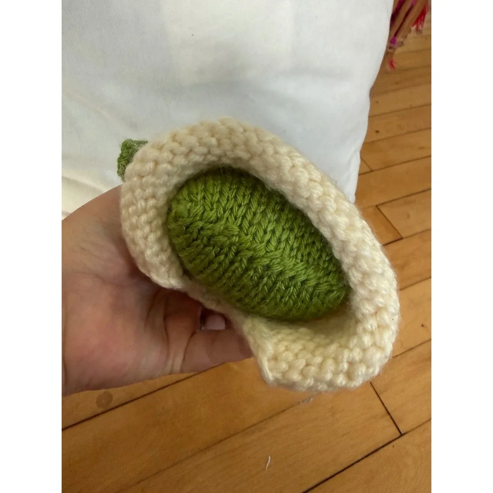 Handmade Knit Grogu Plush The Child Mandalorian Inspired Green Cream Stuffed Toy